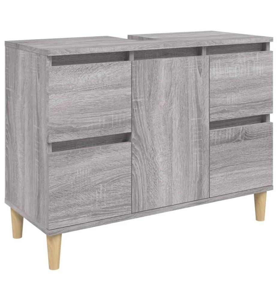 Waschbeckenunterschrank Grau Sonoma 80x33x60 cm Holzwerkstoff