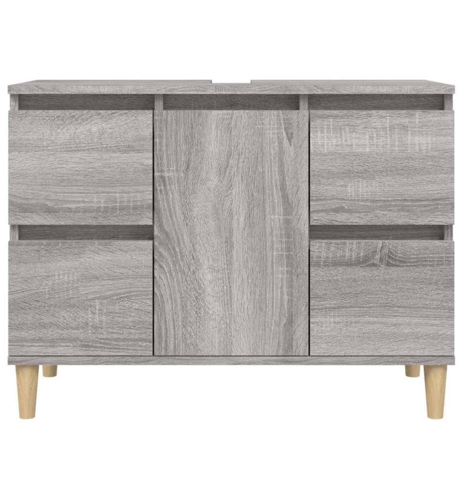 Waschbeckenunterschrank Grau Sonoma 80x33x60 cm Holzwerkstoff