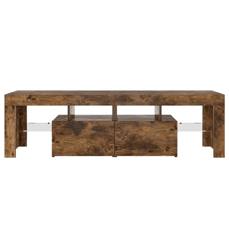 TV-Schrank mit LED-Leuchten Räuchereiche 140x36,5x40 cm