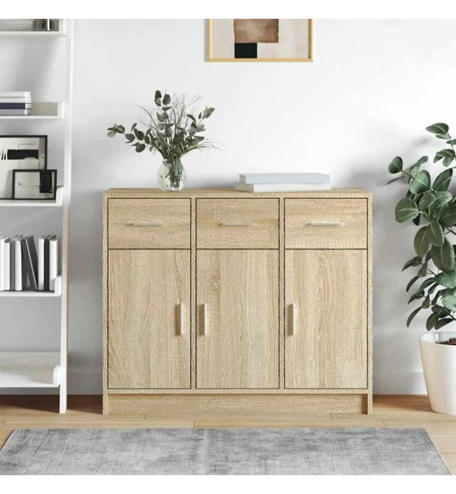 Sideboard Sonoma-Eiche 91x28x75 cm Holzwerkstoff