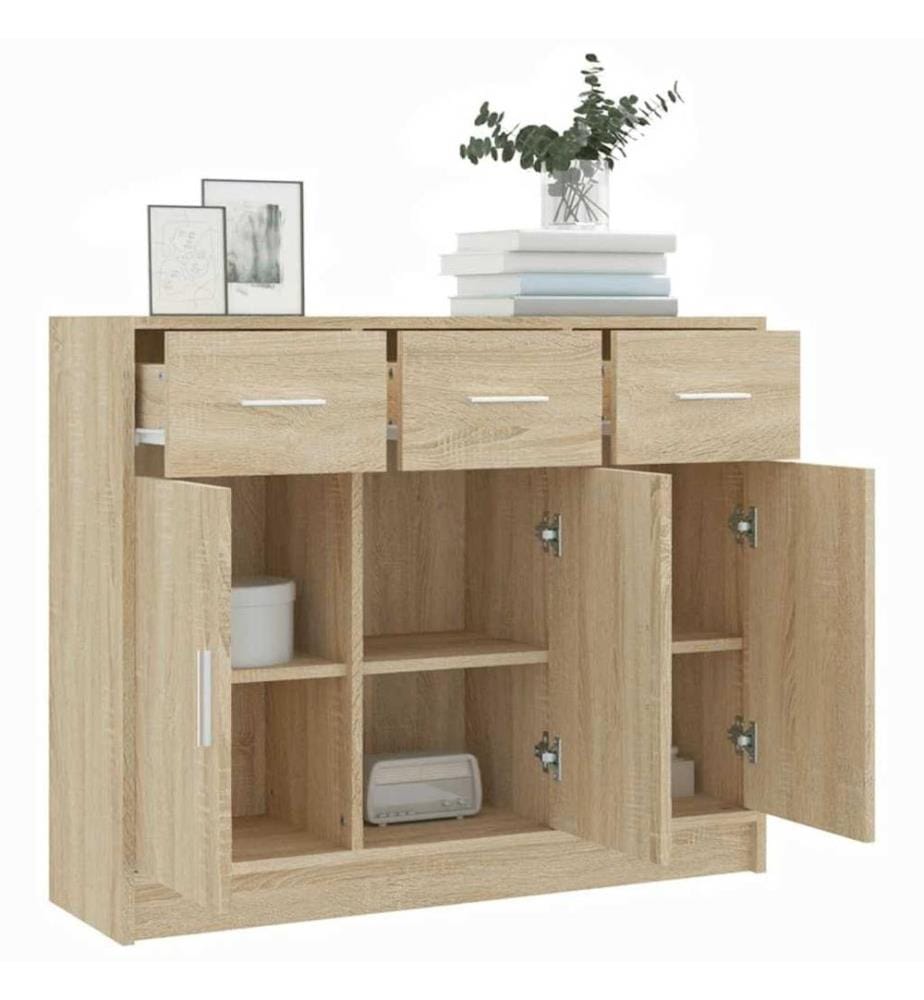 Sideboard Sonoma-Eiche 91x28x75 cm Holzwerkstoff