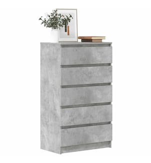Commode Gris béton 60x36x103 cm Bois d'ingénierie