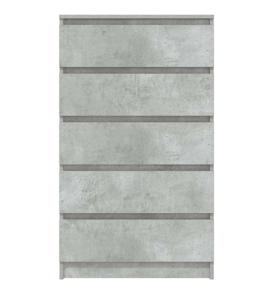 Commode Gris béton 60x36x103 cm Bois d'ingénierie