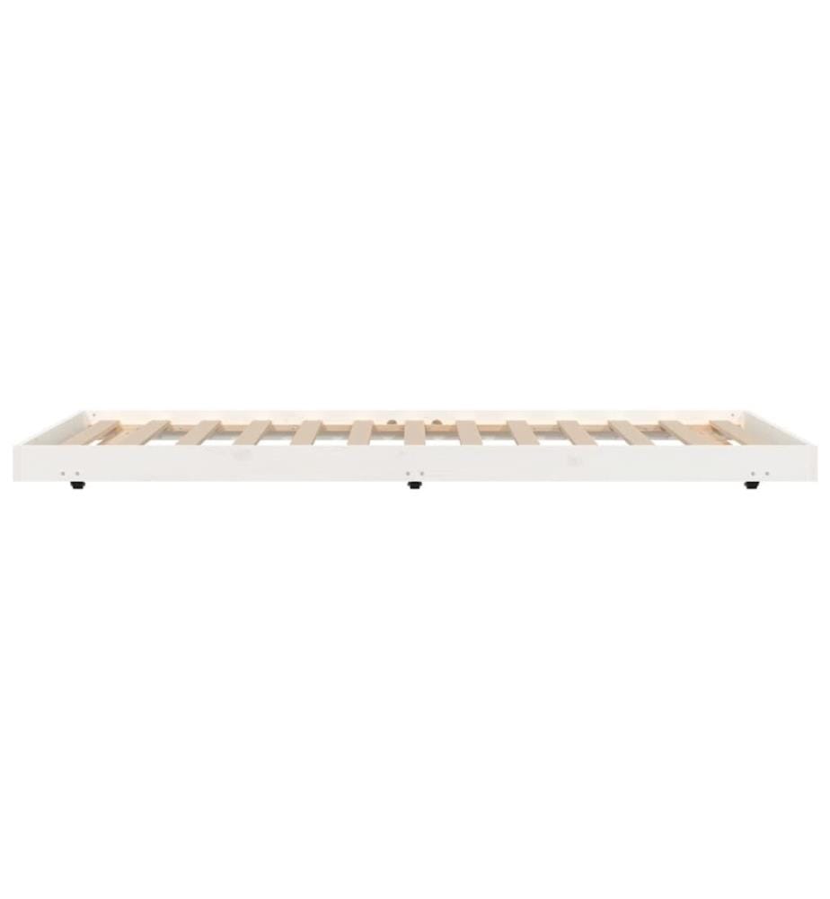 Cadre de lit blanc 100x200 cm bois de pin massif