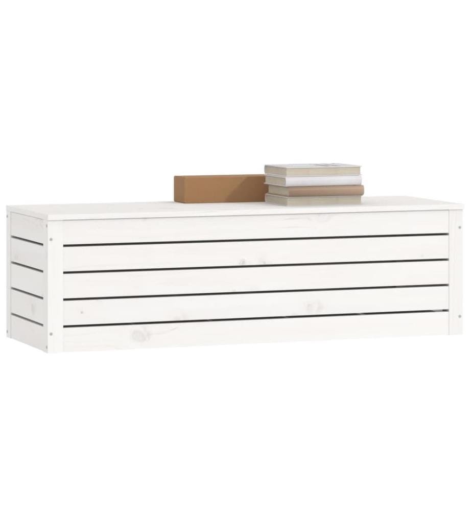 Truhe Weiss 109x36,5x33 cm Massivholz Kiefer