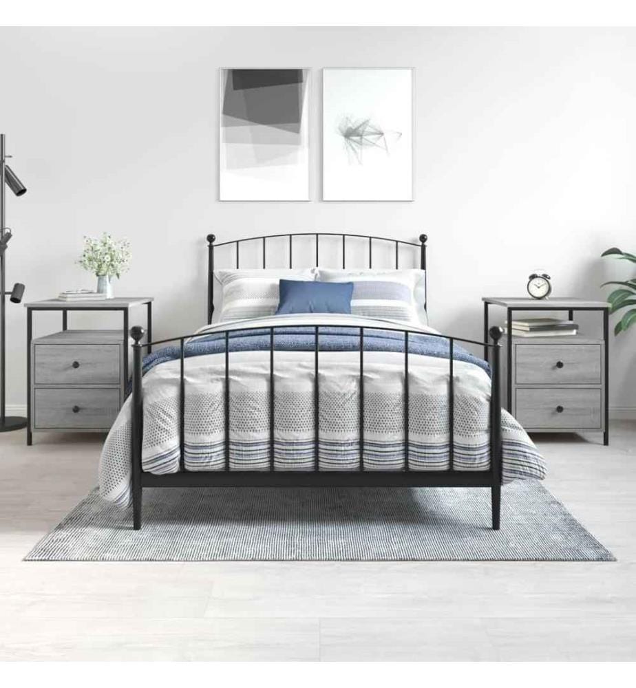 Nachttische 2 Stk. Grau Sonoma 44x45x60 cm Holzwerkstoff