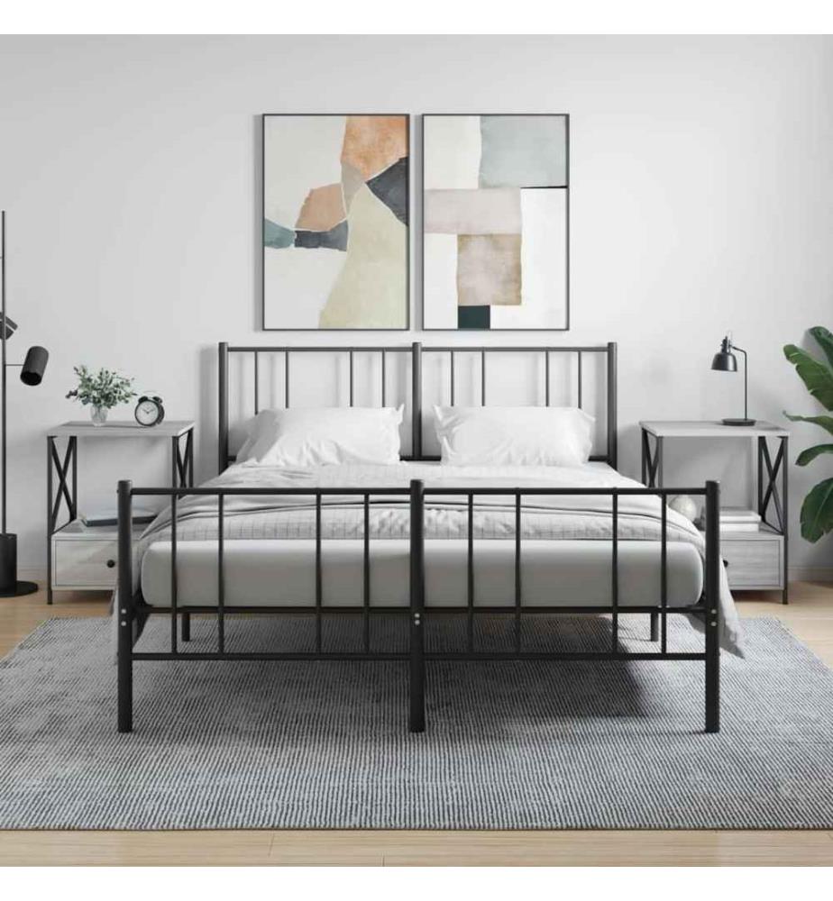 Nachttische 2 Stk. Grau Sonoma 50x41x65 cm Holzwerkstoff
