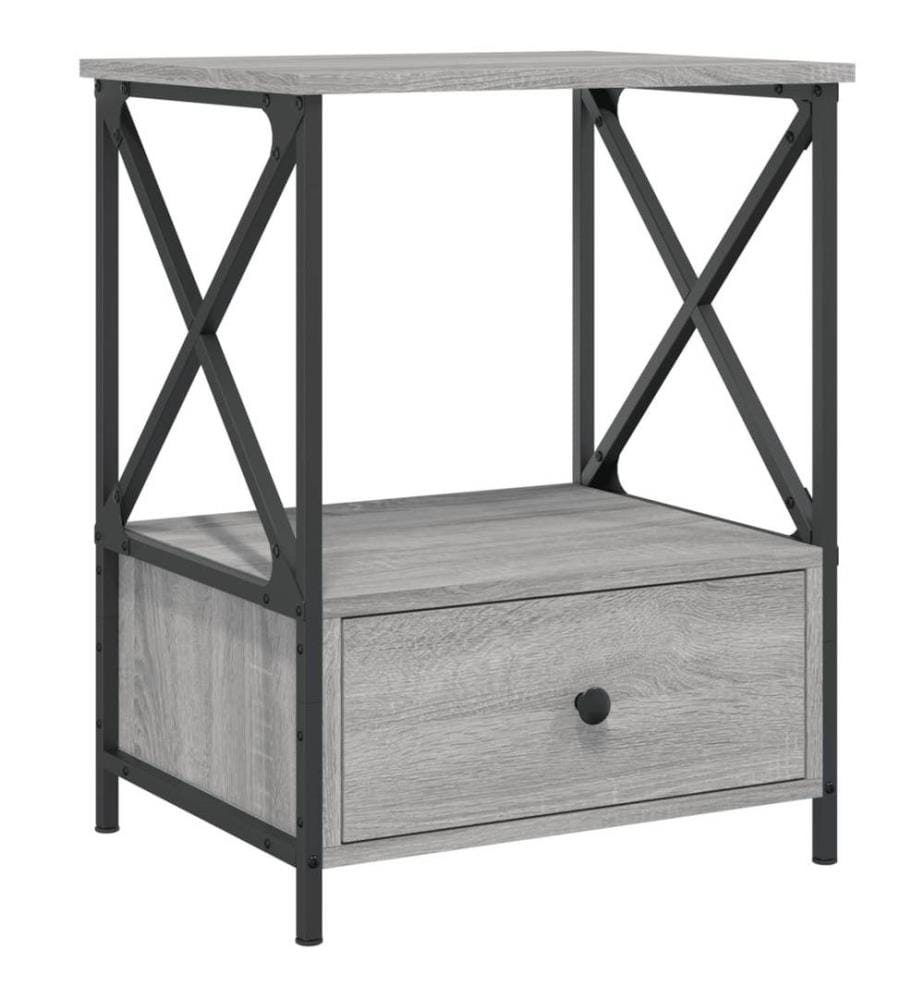 Nachttische 2 Stk. Grau Sonoma 50x41x65 cm Holzwerkstoff