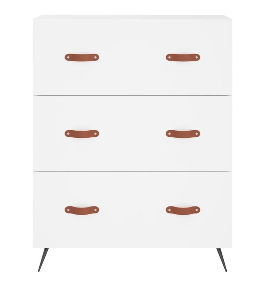 Commode blanc 69,5 x 34 x 90 cm bois d'ingénierie