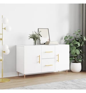 Buffet blanc 100x36x60 cm bois d'ingénierie