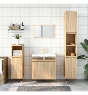 Badschrank Sonoma-Eiche 58x33x60 cm Holzwerkstoff