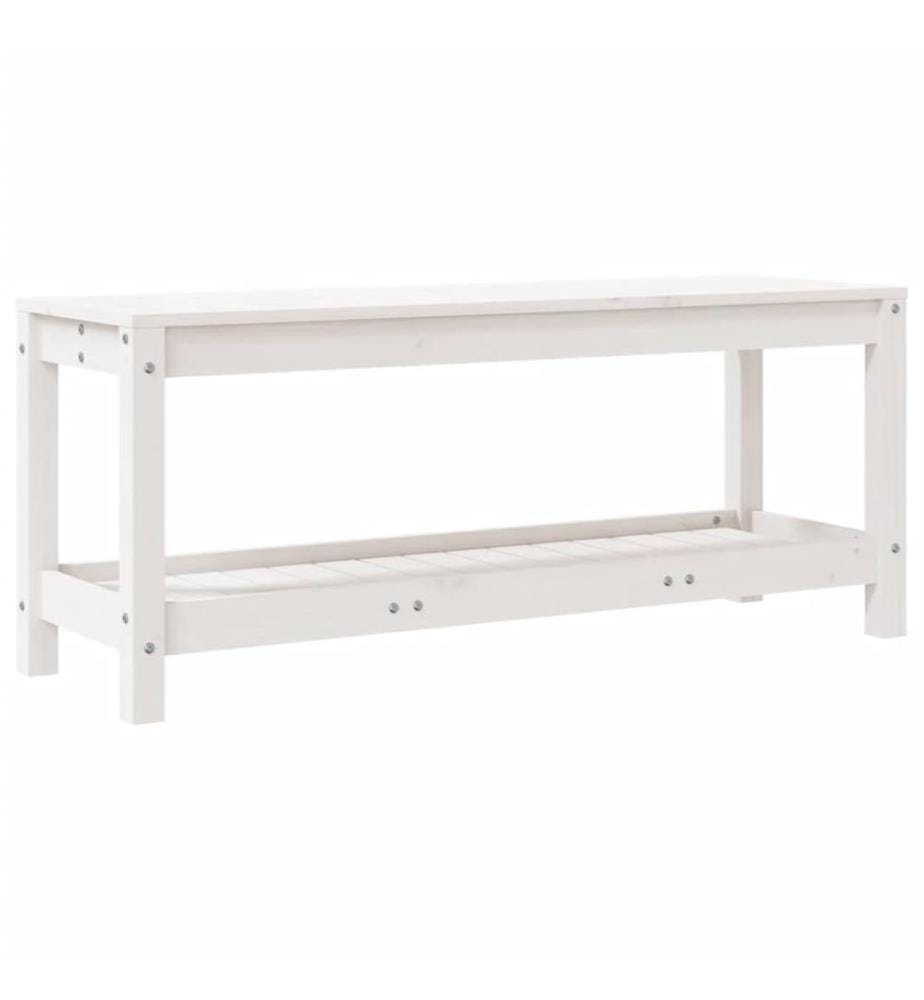 Gartenbank Weiss 108x35x45 cm Massivholz Kiefer