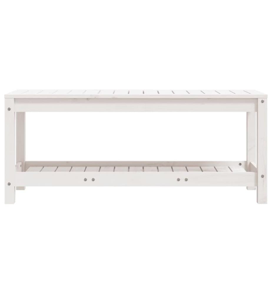 Gartenbank Weiss 108x35x45 cm Massivholz Kiefer