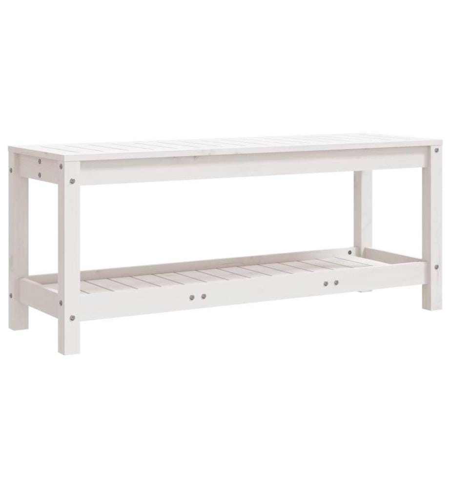 Gartenbank Weiss 108x35x45 cm Massivholz Kiefer