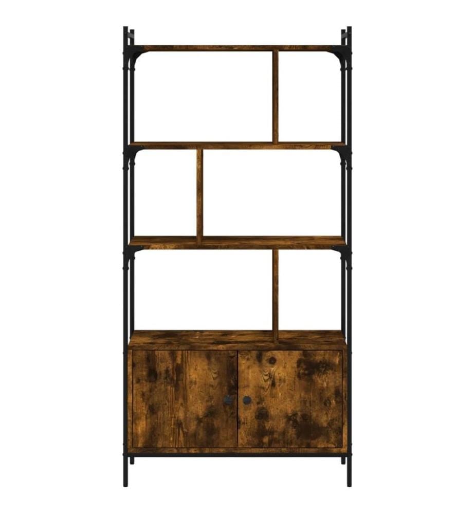 Bücherregal mit Tür Räuchereiche 76,5x30x154,5 cm Holzwerkstoff