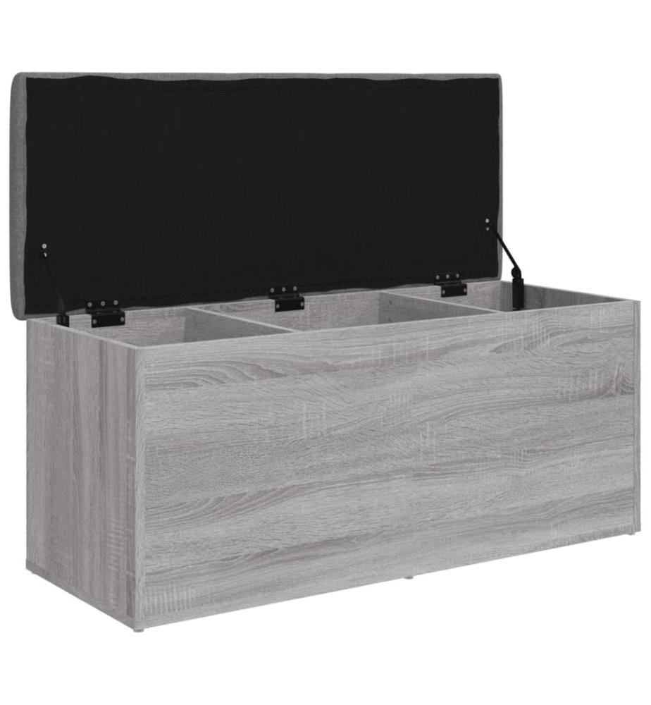 Sitzbank mit Stauraum Grau Sonoma 102x42x45 cm Holzwerkstoff