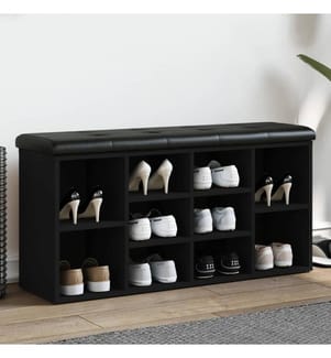 Schuhbank Schwarz 102x32x50 cm Holzwerkstoff