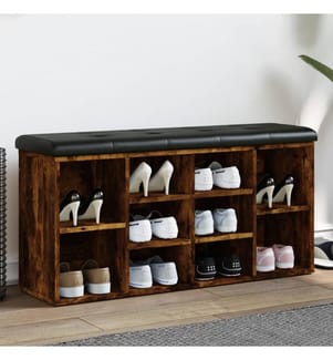 Schuhbank Räuchereiche 102x32x50 cm Holzwerkstoff