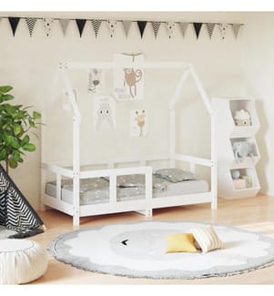 Cadre de lit pour enfant blanc 70x140 cm bois de pin massif