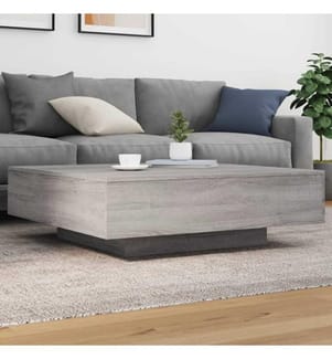 Table basse sonoma gris 100x100x31 cm bois d'ingénierie