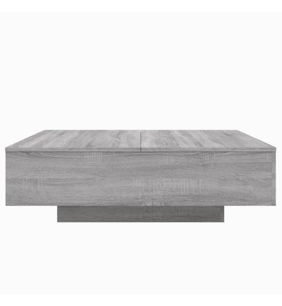 Table basse sonoma gris 100x100x31 cm bois d'ingénierie