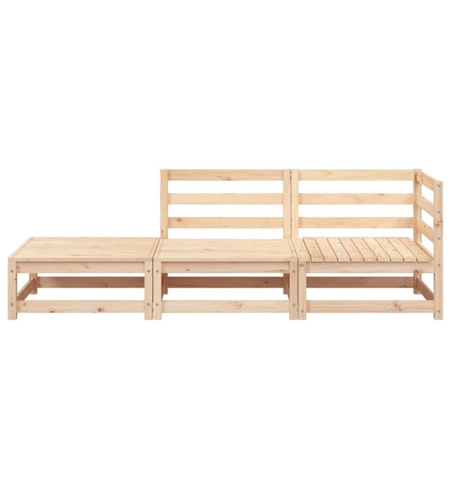 Gartensofa mit Fusshocker 2-Sitzer Massivholz Kiefer