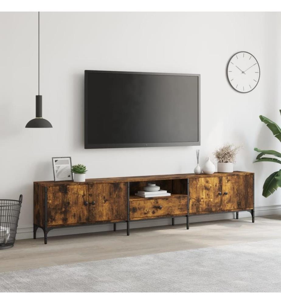 TV-Schrank mit Schublade Räuchereiche 200x25x44cm Holzwerkstoff