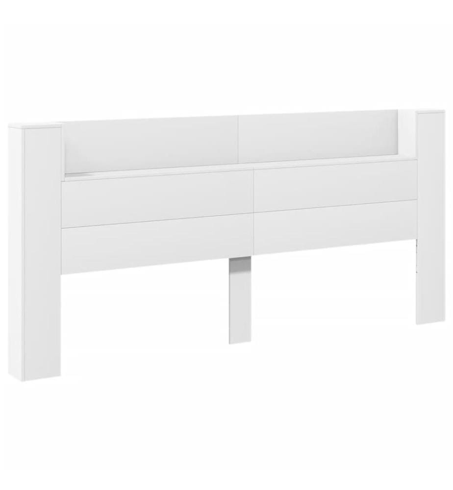 Armoire tête de lit avec LED blanc 220x16,5x103,5 cm
