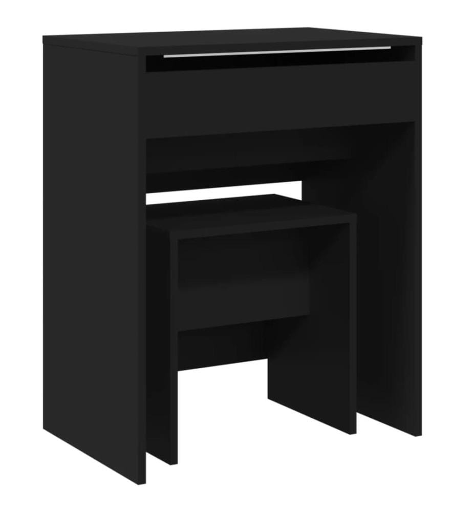 Schminktisch mit Hocker Schwarz 60x40x113,5 cm