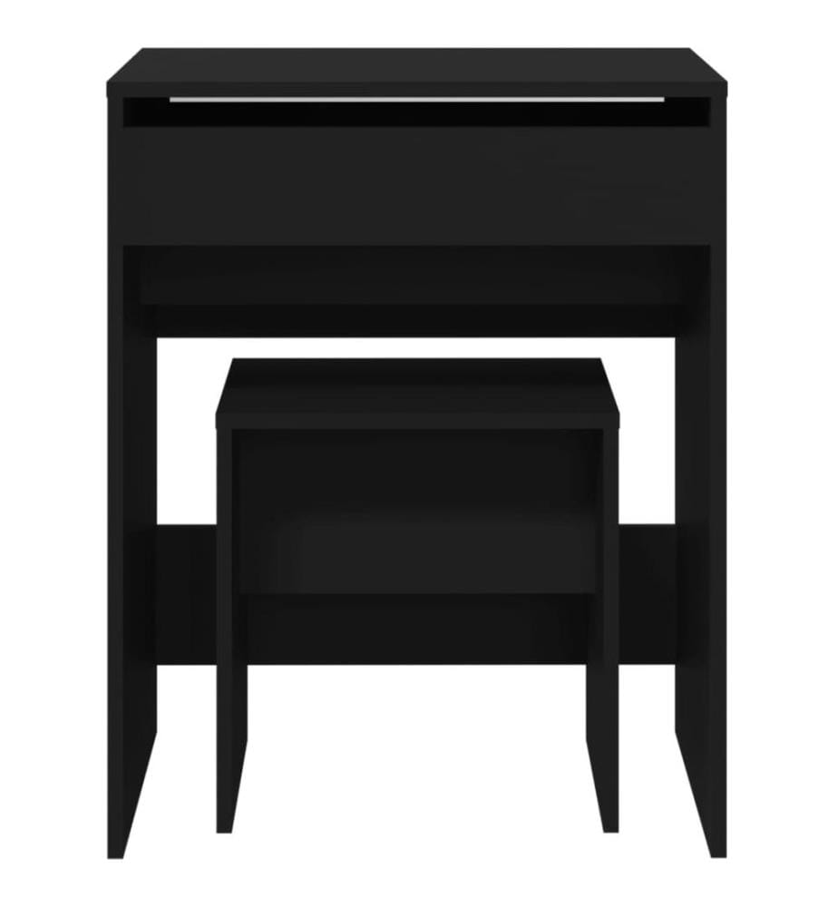 Schminktisch mit Hocker Schwarz 60x40x113,5 cm