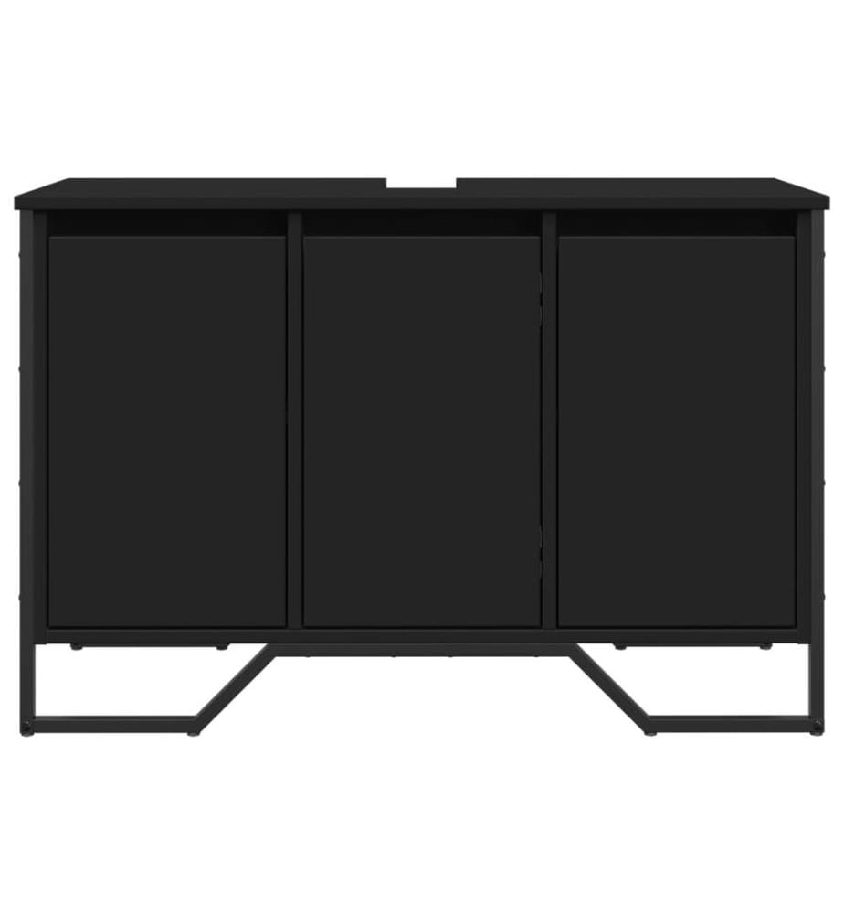 Waschbeckenunterschrank Schwarz 91x35x60 cm Holzwerkstoff