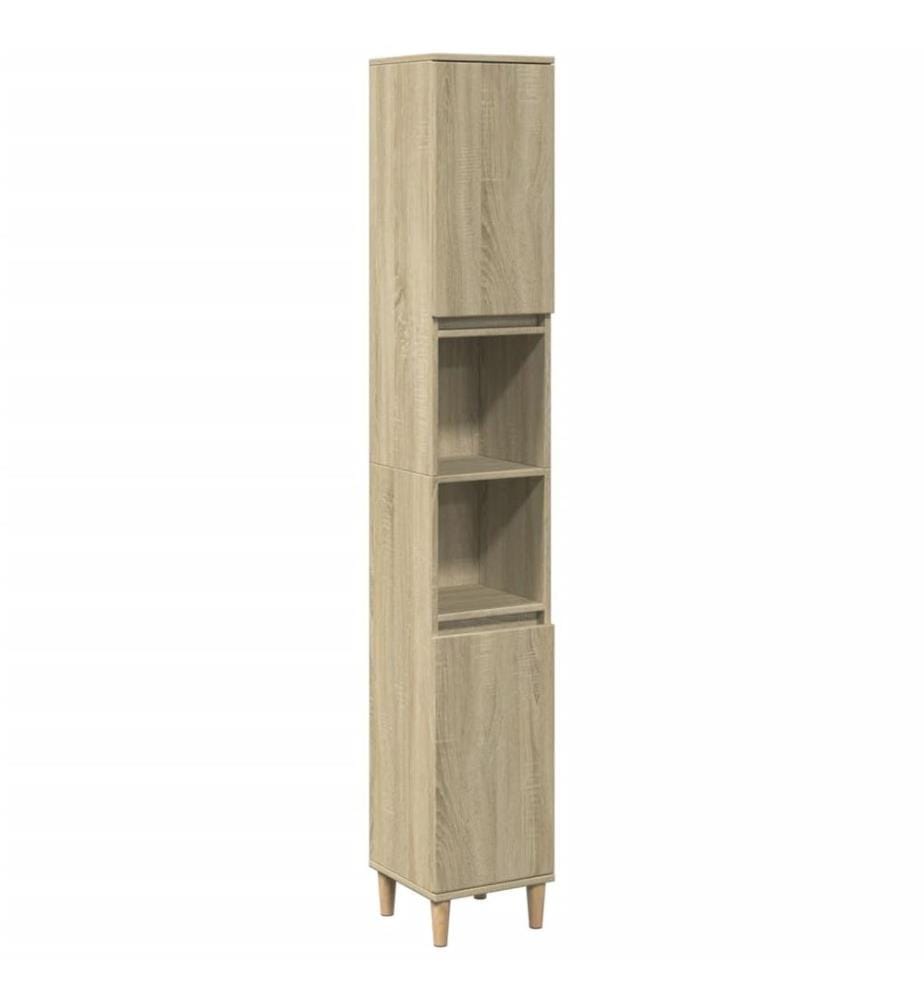 Badschrank Sonoma-Eiche 30x30x190 cm Holzwerkstoff