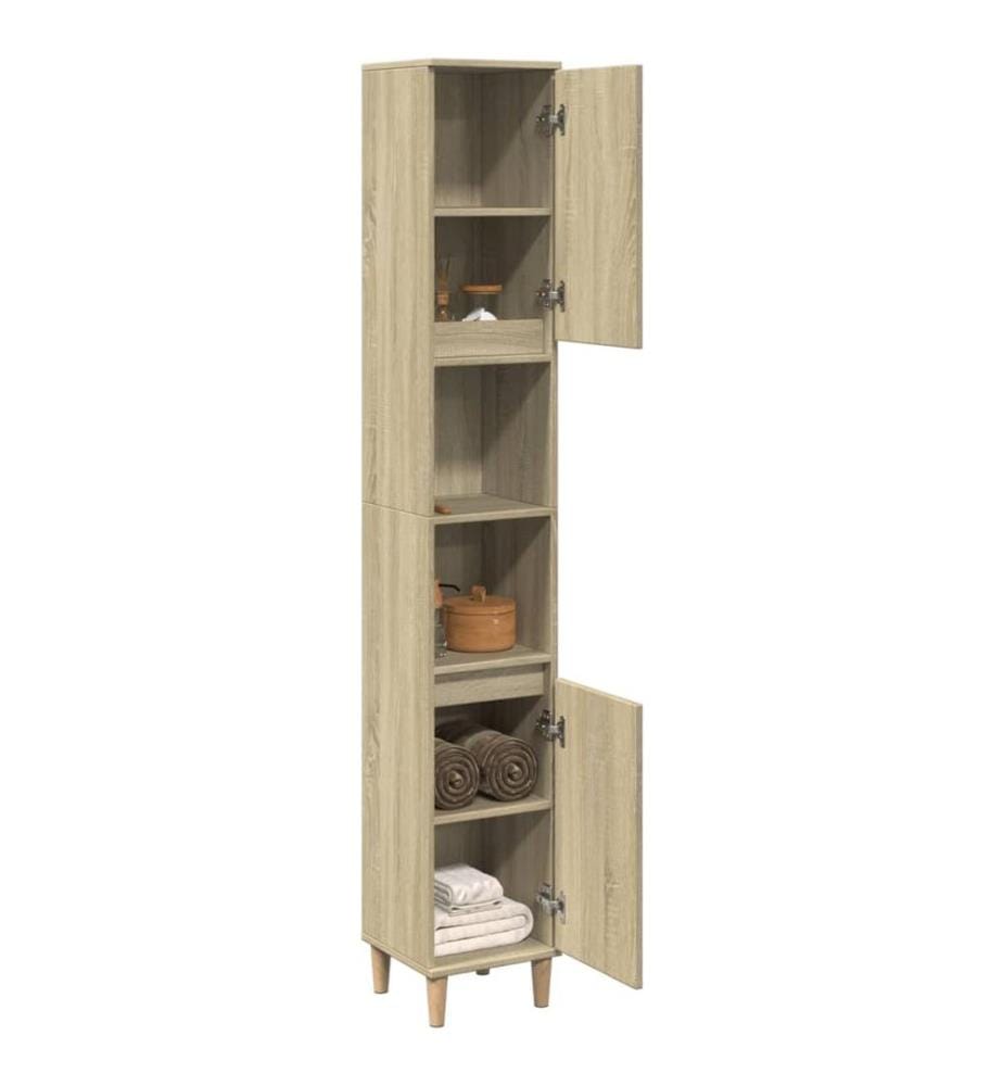 Badschrank Sonoma-Eiche 30x30x190 cm Holzwerkstoff