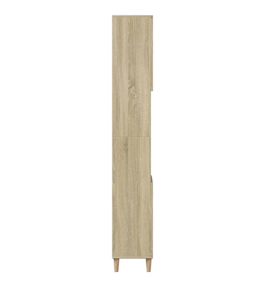 Badschrank Sonoma-Eiche 30x30x190 cm Holzwerkstoff
