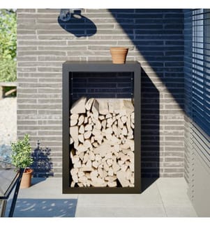 Brennholzregal Schwarz 60x40x100 cm Stahl