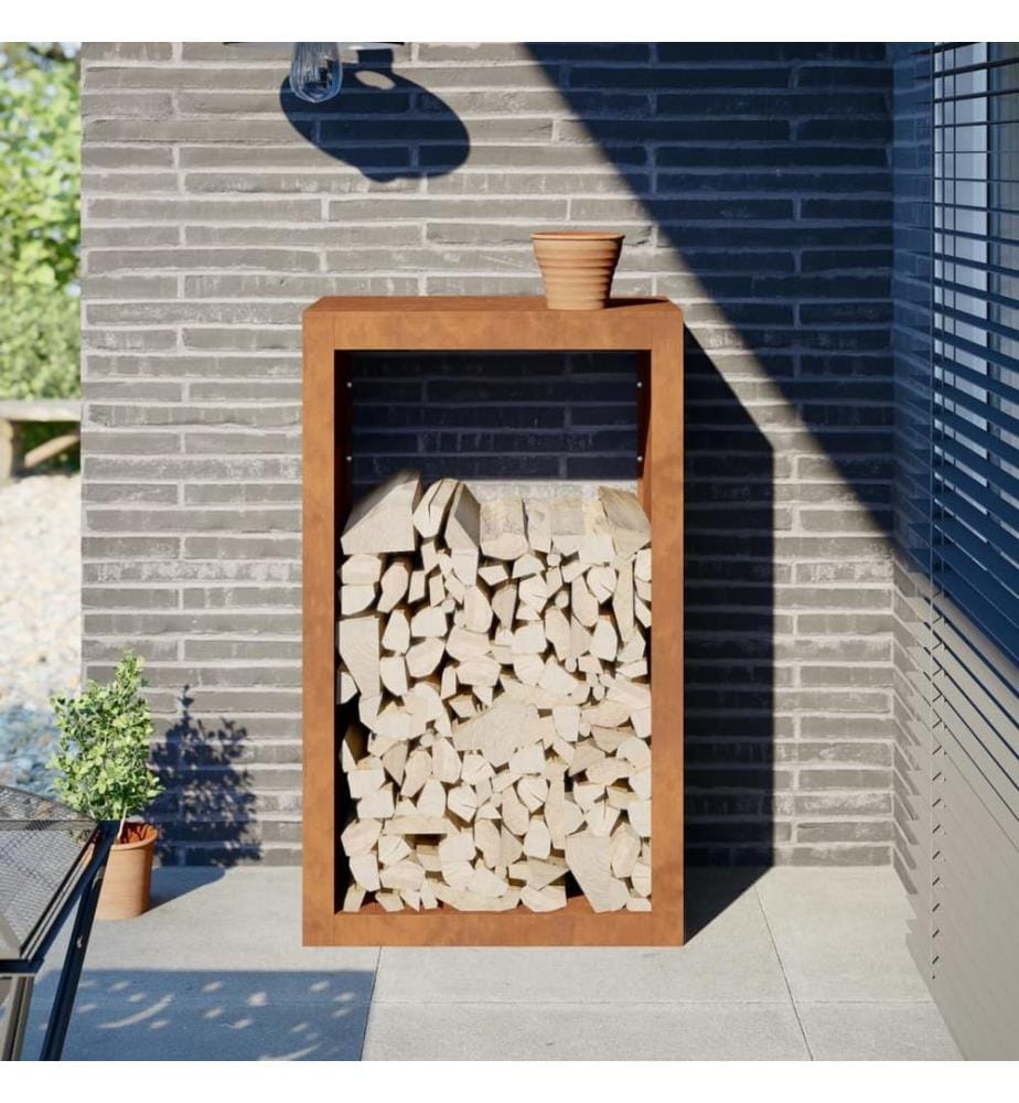 Brennholzregal 60x40x100 cm Wetterfester Stahl