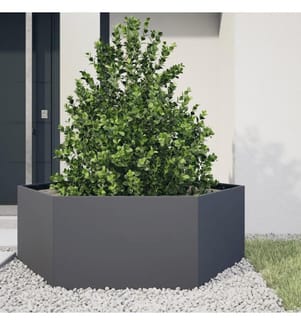 Jardinière anthracite hexagone 138x120x45 cm acier