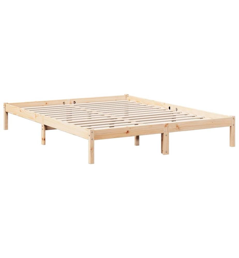 Cadre de lit extra long sans matelas 160x220 cm bois massif pin