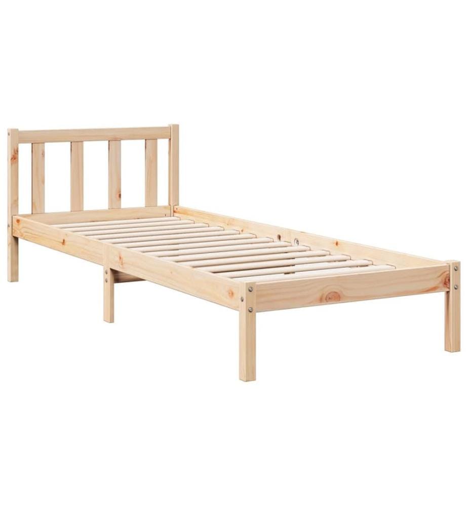 Cadre de lit extra long sans matelas 100x210 cm bois massif pin