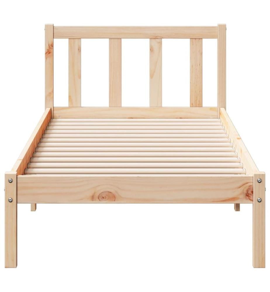 Cadre de lit extra long sans matelas 100x210 cm bois massif pin