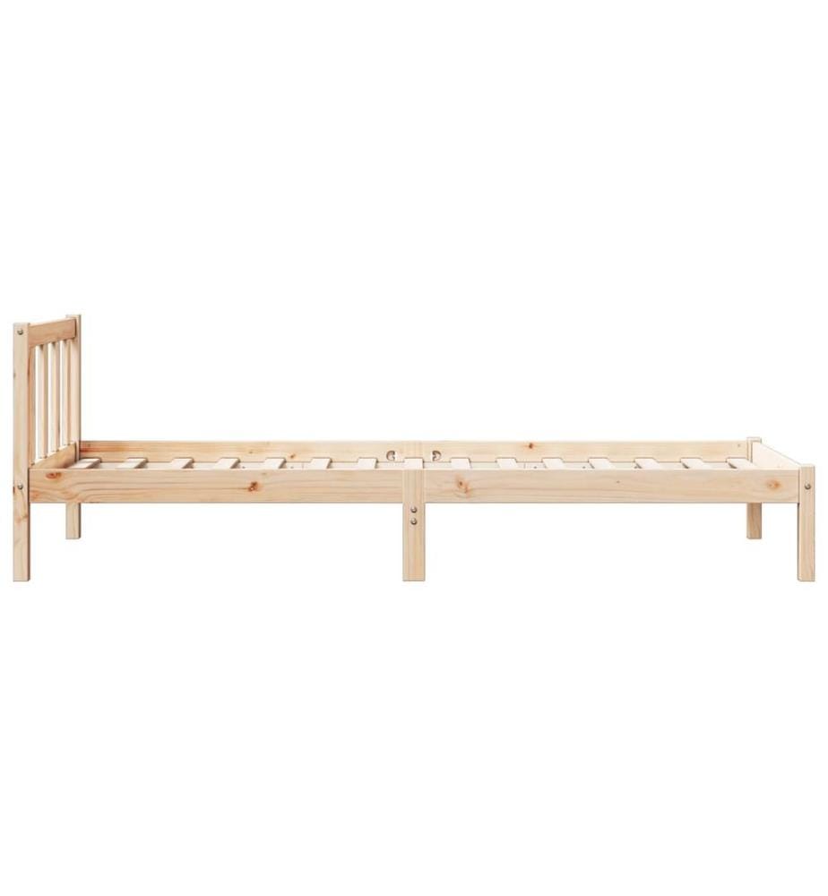 Cadre de lit extra long sans matelas 100x210 cm bois massif pin