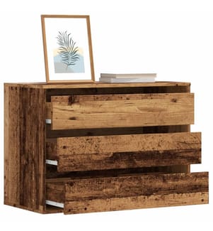 Commode d'angle vieux bois 80x41x58 cm bois d'ingénierie
