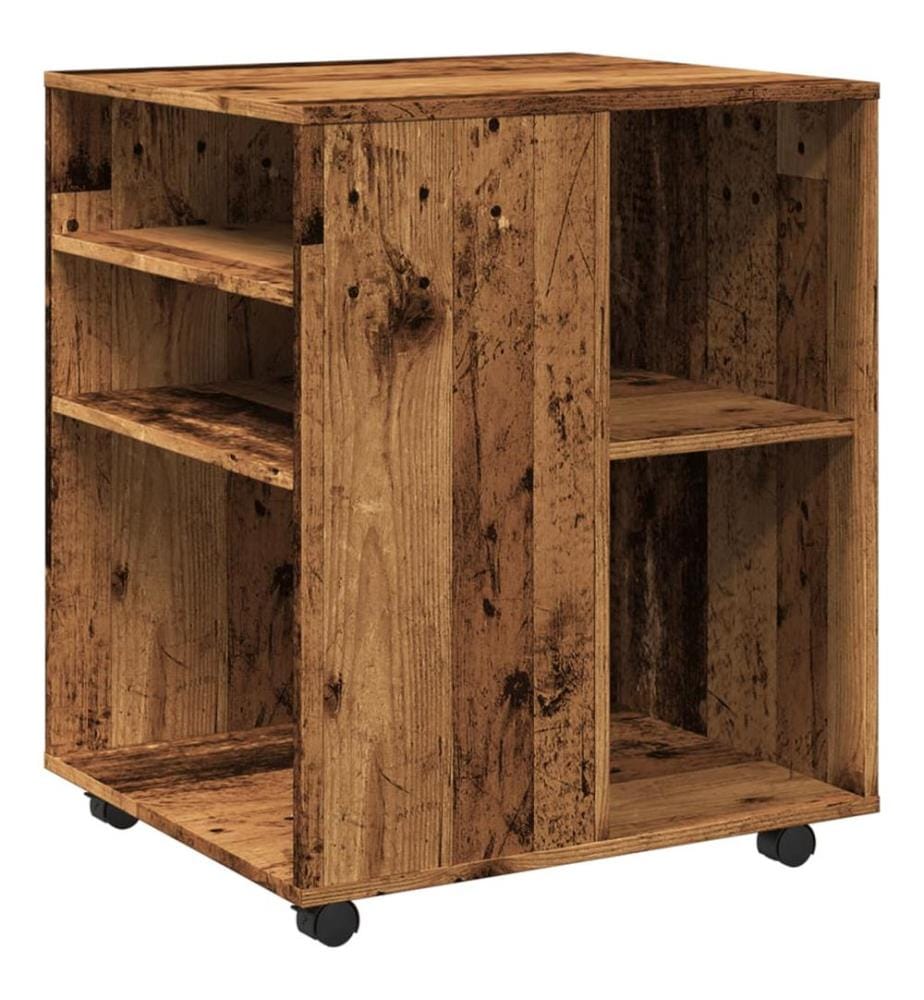 Armoire à roulettes vieux bois 60x53x72 cm bois d'ingénierie