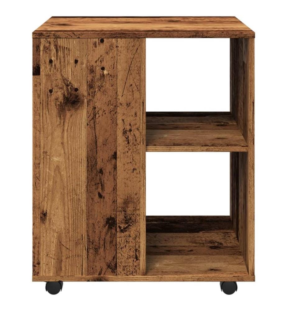 Armoire à roulettes vieux bois 60x53x72 cm bois d'ingénierie