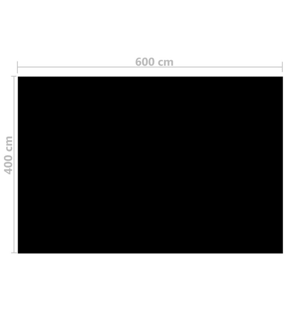 Film solaire de piscine PE rectangulaire flottant 6x4 m Noir