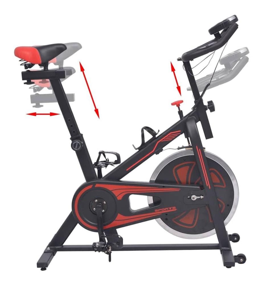 Heimtrainer mit Pulsmesser Schwarz und Rot