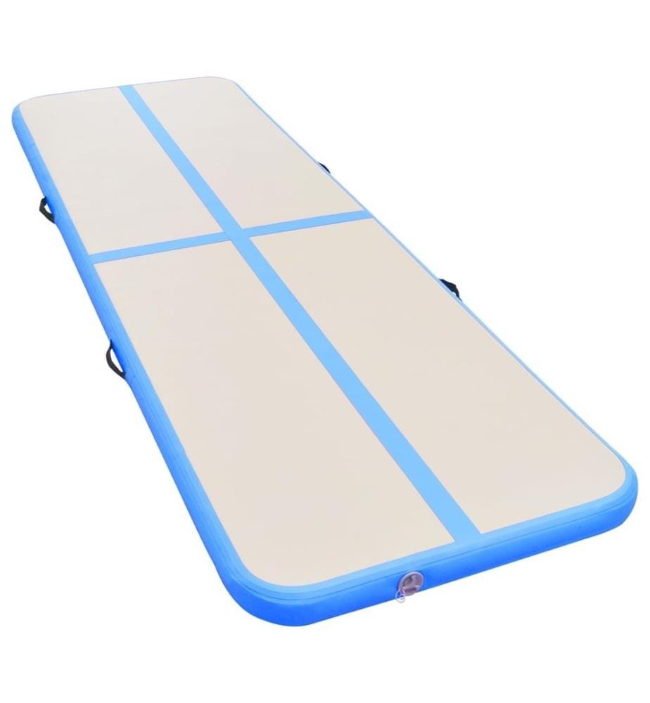 Aufblasbare Gymnastikmatte mit Pumpe 300x100x10 cm PVC Blau