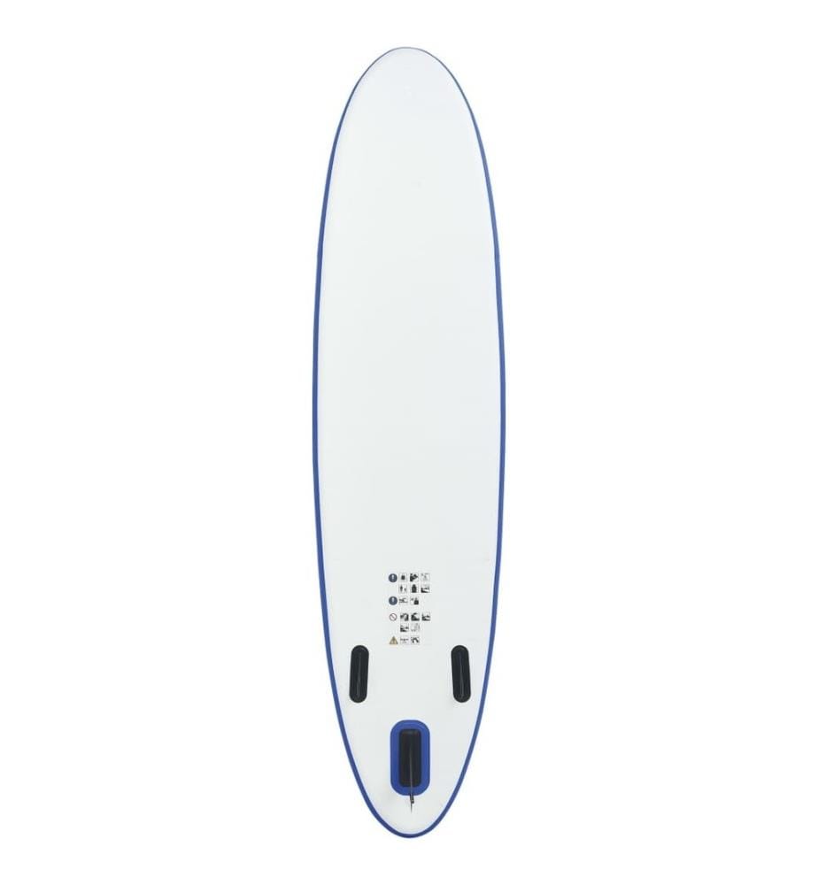 Stand Up Paddle Surfboard SUP Aufblasbar Blau und Weiss