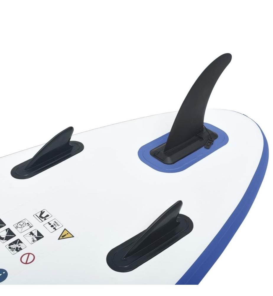 Stand Up Paddle Surfboard SUP Aufblasbar Blau und Weiss