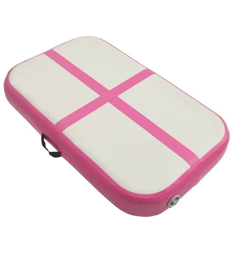 Aufblasbare Gymnastikmatte mit Pumpe 60x100x10 cm PVC Rosa